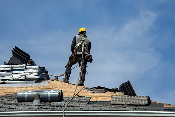 Professional Gutter Installation technician working in Wilmington, MA